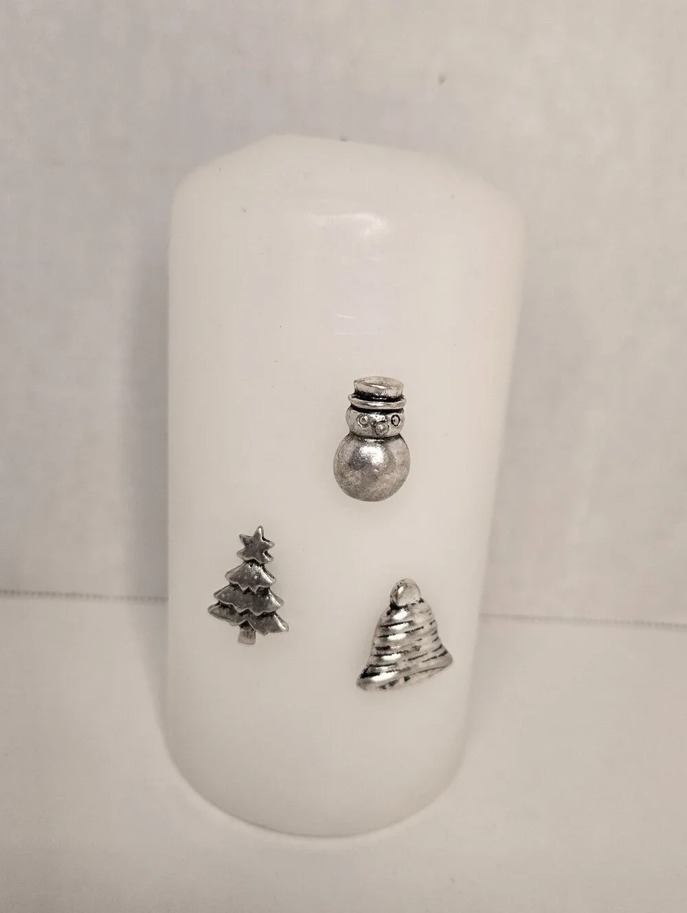 Pier 1 Imports Silver Holiday Candle Jewelry Set of 6 Snowman, Tree, Bell Charms